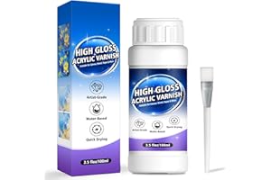 Gloss Varnish for Acrylic Painting, Clear Non-Yellowing Varnish for Acrylic Painting, Anti-Crazing High Gloss Finish for Artw