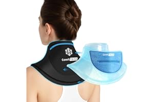 ComfiTECH Dual-Gel Neck Ice Pack Wrap with Extended 30-Minute Cooling, Detachable Cold Pack & Flexible Gel Cervical Ice Wrap 