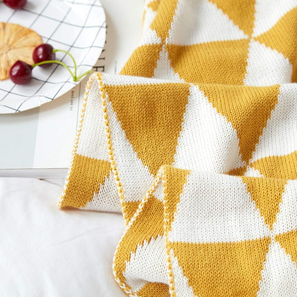 Decoratif Canape Housse Drap De Lit Chale Serviette De Plage Pour Bebe Bureau Climatisation Sieste Voiture Voyage Maison Gray 90 110cm Motifs Geometriques Gsjj Doux Jetes Couverture Tricot Coton Jetes De Lit Cuisine