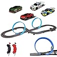 AGM MASTECH Slot Car Race Track Set, High Speed Series Tram Dual Track Set with 4 Licensed Racing Slot Cars, 2 Hand Controls, Track Parts and Lap Counter, 5.7M Long Track, Black
