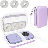 Teyomi Case Compatible with Phomemo D30 D35, for Phomemo D30 Label Maker with 3 Roll Label Tape(Label Paper 1/2" x 1 1/2" (12mm X 40mm))-Hard Shell Storage Bag-Purple
