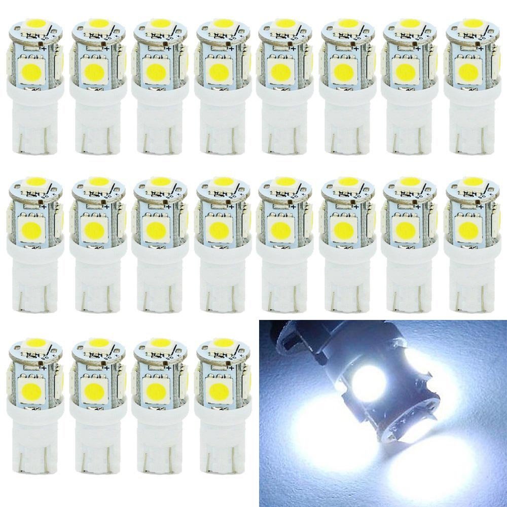 EverBright 20-Pack Bleu T10 / 194/168 / 921 W5W 7014 10-SMD LED