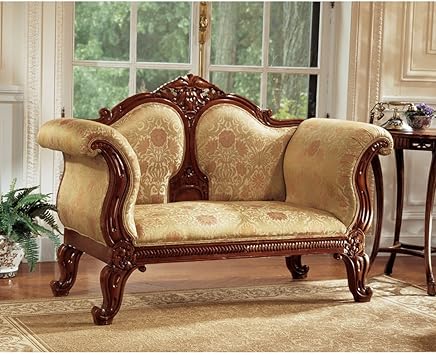 Amazon Com Solid Mahogany Antique Replica Victorian Sofa Kitchen