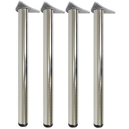 Hartleys - Verstellbare Tischbeine - 710-730 mm - Gebürstete Oberfläche - 4 Stück