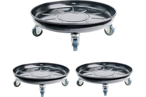 Kaoolaa Plant Caddy 14 Inches Heavy Duty Plant Stand with Lockable Wheels, Support 200 Lbs Plants, Indoor and Outdoor Flowerpot Tray (2pcs)