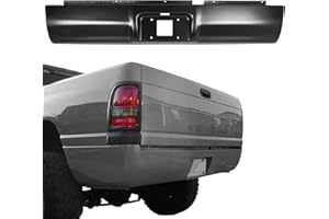 KUAFU Rear Bumper Roll Pan Compatible With 1994-2002 Dodge Ram 1500 2500 3500 Pickup with LED Light, License Plate Hole and Hardware Steel