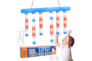 OCES Reflex Stick Game, Reflex Light-Up Sticks Reaction Training Hand Speed Challenge Game, Upgrade Hand Eye Coordination Training Toy Remote Control 3 Adjustable Speed (Light-Up Blue)