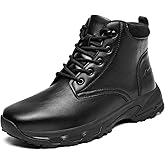THEXCL Non Slip Work Shoes for Men Slip Resistant Leather Boots Waterproof, Slip Proof, Comfortable Outdoor Walking Shoes Restaurant Kitchen Food Service Work Boots