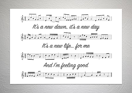 Michael Buble Feeling Good Song Sheet Lyric Art Print A4 Size Amazon Co Uk Kitchen Home michael buble feeling good song