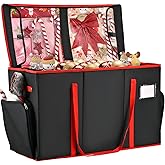 Irrantan 2-in-1 Christmas Ornament Storage Box & Xmas Figurine Container, Premium Christmas Ornament Storage Container - Holds Up to 64pcs-3” Ornaments, Adjustable Dividers, 4 Individual Trays -Black