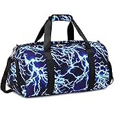 Duffle Bag for Boys Sport Gym Bag with Wet Pocket Shoes Compartment Soccer Bags Duffel Bag for Teen Boys Lightning Travel Bag Dance Bag
