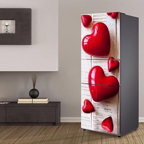 HYXLN Corazón rojo Patrón de azúcar Autoadhesivo Lavaplatos ...