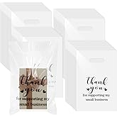 AojSup 240 Pcs Plastic Bags for Small Business, Clear Small Thank You Bags with Handles 11.8 x 7.9 Inches Bulk Merchandise Retail Packaging for Boutique Gifts Favors