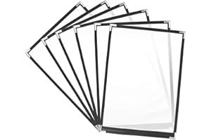 KOHAND 30Pcs Menu Covers, 8.5 x 11 Inch Single Page 2 View Transparent Restaurant Menu Holders Double Stitched Recipe Covers for Cafe, Bar, Drink, Classic and Gourmet Restaurants