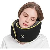 Glowa Travel Pillow, Neck Pillow for Airplane and Car. Upgrade in 2025,Wider Adjustable Range. Enhanced Front Support Effect.Cervical Pillow Function。(Black)…