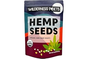 Wilderness Poets Hulled Hemp Seeds, Organic Raw Hemp Hearts (32 Ounce - 2 Pound)