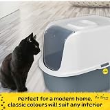 Cat Centre Dark Grey Hooded Litter Tray with Charcoal Filter Extra Deep view 5