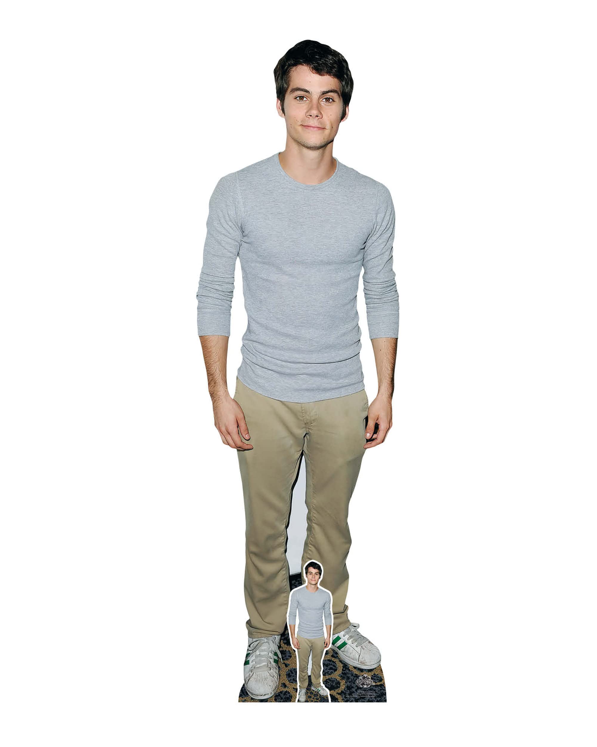 CS884 Dylan O'Brien Grey Shirt Lifesize Cardboard Cutout With Free Mini Standee Great for Fans, Gifts, Birthdays & Parites