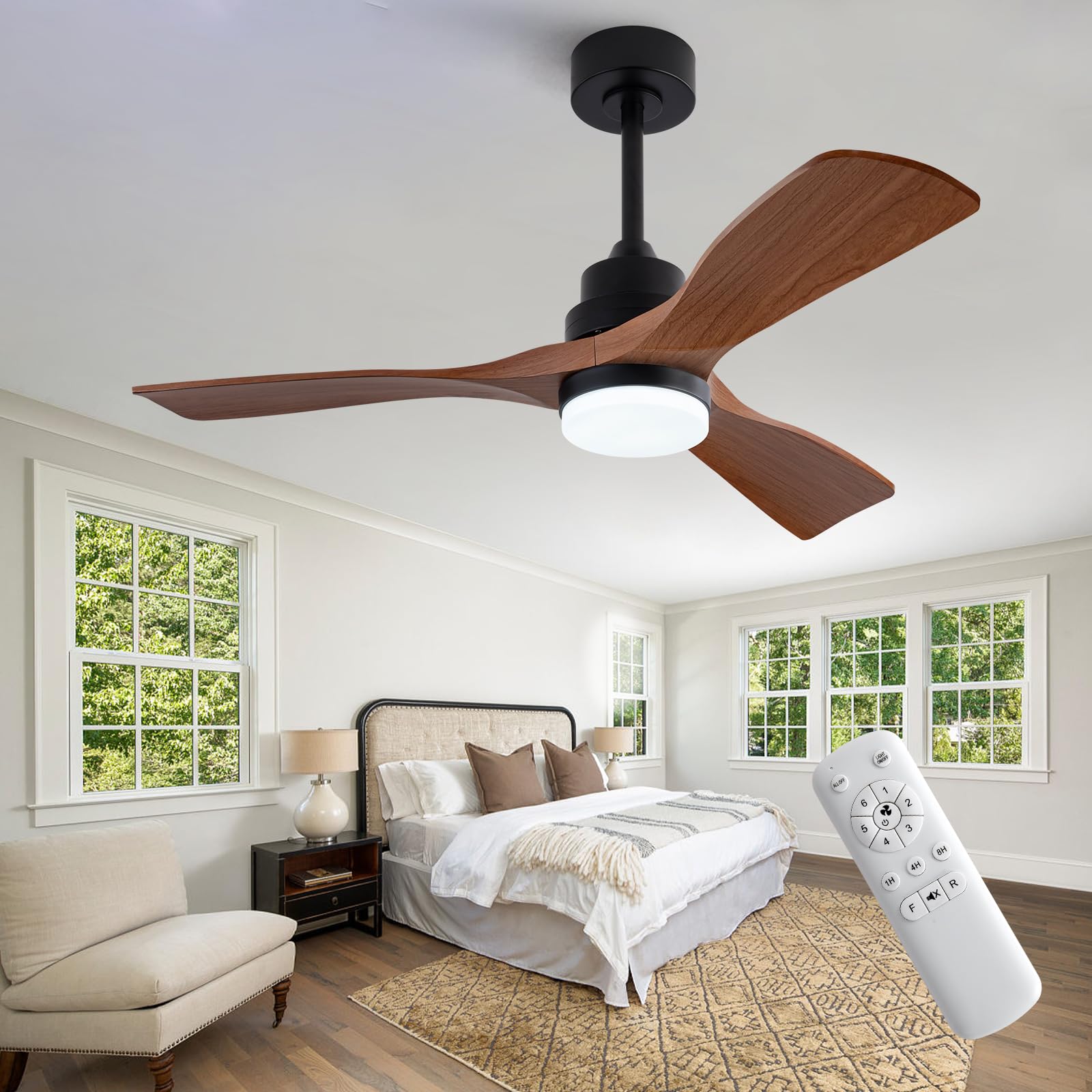 OMYU 42 Inch Ceiling Fans with Lights and