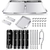 Grill Grease Tray Replacement Parts for Dyna Glo DGH474CRP, DGH450CRP, DGH483CRP, DGH485CRP, Adjustable 24''-30'' Gas Grill Drip Pan, Heat Plate Shield and Burners for Dyna Glo Grill Replacement Parts