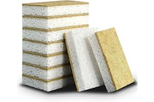 Natural Kitchen Sponge Compostable Kitchen Sponges Cellulose and Coconut Scrubber Abrasive Scrubbing Pads SmilePowo Environmentally Friendly Sponge for Dishes (12 Pack)