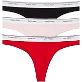 Calvin Klein womens Balance Cotton Stretch Thong Panties, 3 Pack
