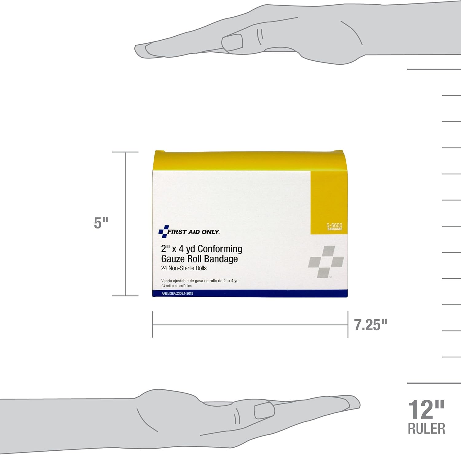 First Aid Only 5-6600 Stretch Gauze Bandage, 4-Yard Stretched Length x 2-Inch Width (Box of 24): Industrial & Scientific