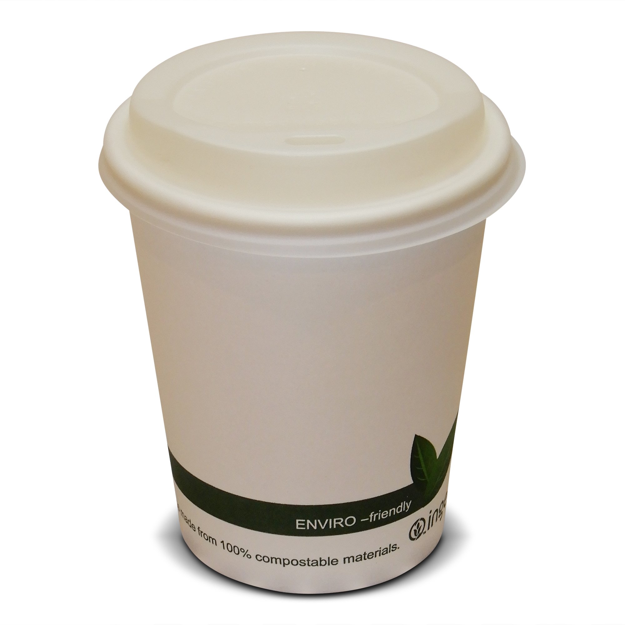 50-12oz (340ml) Disposable Biodegradable & Compostable Paper Coffee Cups with Compostable Sip Lids (12oz (340Ml) 50 Pack)