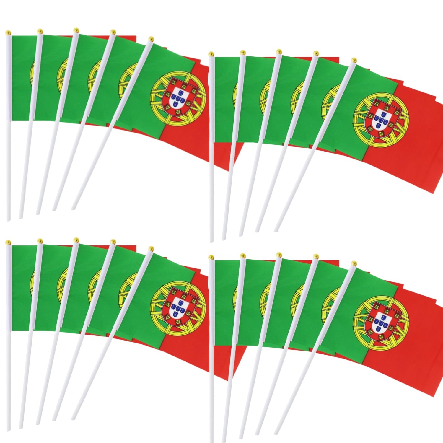 50Pcs Portugal Flag on Sticks 21 * 14cm Mini Portuguese Waving Flag Plastic Flagpole Single Side Flag Small Flag Parade International Festivals Party Decoration Supplies Election Support — image 1