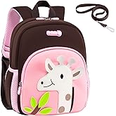 Padgene Toddler Harness Backpacks Safety Leash Kids Anti Lost Kindergarten Preschool Backpack Neoprene Lightweight Animal Schoolbag 3D Cartoon Dinasour Mini Travel Bag for Boys Girls Ages 3-5
