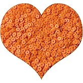 Xinhongo 2000pcs Orange Clay Heishi Flat Beads for Jewelry Making - Earrings, Bracelets, Necklaces