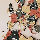 Colorfull Worlds 3D Wooden World Map Wall Art - Premium Multicolored World Travel Art for Wall Decor with Push Pins- Ideal Housewarming Gift &amp; Travel Tracker (Large, Sage)