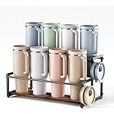 Water Bottle Organizer for Full Stanley and Others' Large Tumbler Organization, Pantry Kitchen Organizers and Storage for Cup Accessories, Tumbler and Cup Lid Organizer Wine Rack - 2 Tier Hold 8