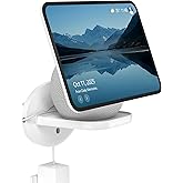 HomeMount Wall Mount for Echo Show11 and Echo Spot - Space Saving Smart Home Wall Stand Holder Shelf Compatible with Echo Show11/Echo Spot/Homepod Mini White
