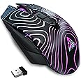 SOLAKAKA Wireless Bluetooth Gaming Mouse, Rechargeable Computer Mice with LED Backlit, Side Buttons, Tri-Modes(BT5.0+BT3.0+2.