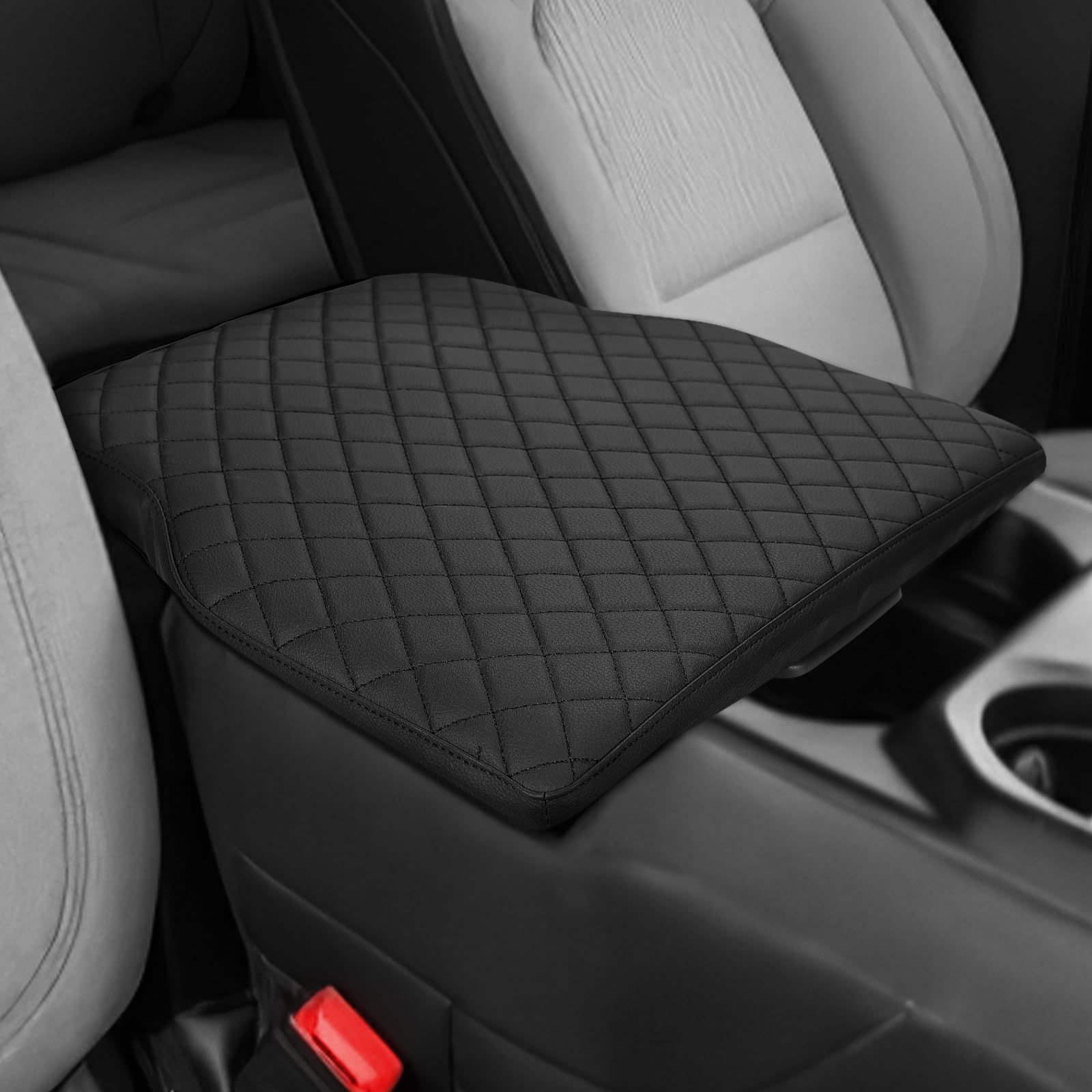 Photo 1 of JOYTUTUS Center Console Cover Compatible with 2019-2024 2025 Ram 1500 New Model Jump Seat Console, Leather Arm Rest Armrest Cover for Car, Durable Middle Console Cover, Car Arm Rest Cover Replacement