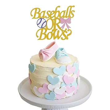 Amazon Com Gender Reveal Cake Topper Baseballs Or Bows Cake Topper Amazon Com Gender Reveal Cake Topper Baseballs Or Bows Cake Topper