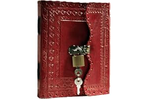 Tuzech Leather Journal Large Writing Notebook - Handmade Leather Bound Vintage Journal For Women and Men with Lock And Key Gi