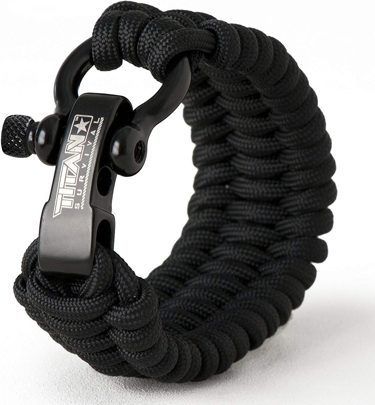 Titan Paracord Survival Bracelet | Made with Authentic Patented SurvivorCord (550 Paracord, Fishing line, Snare Wire, and Waxed Jute for Fires). Disassemble for Emergencies. Free eBooks Included.