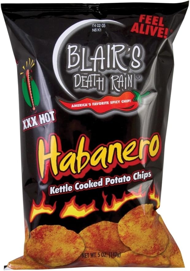 Blair's Habanero Kettle Cooked Potato Chips 6Pack (2oz