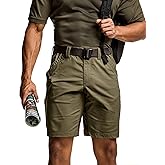 CQR Men's Flex Casual Cargo Shorts, Lightweight Water Resistant Golf Shorts, Stretch Tactical Work Shorts with Multi-Pocket