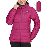 Mapamyumco Women's Packable Puffer Jacket Winter Lightweight Water-Repellent Quilted Coat with Hood and Zip Pocket