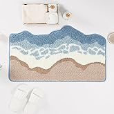 Loismood Luxury Bath Mat Non Slip and Super Absorbent Soft Microfiber Area Rug Machine Washable Rug for Living Room, Bedroom and Bathroom (Sandy Shore, 31"x20")