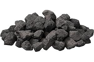 IWOODUS woodUS 10 lb 1.2-2 Inch Medium Black Lava Rocks for Fire Pits, Indoor Fireplaces, Outdoor Gas Fire Tables, Garden Landscaping Decoration