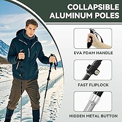 Trekking Poles Collapsible Hiking Poles - 2 Pack