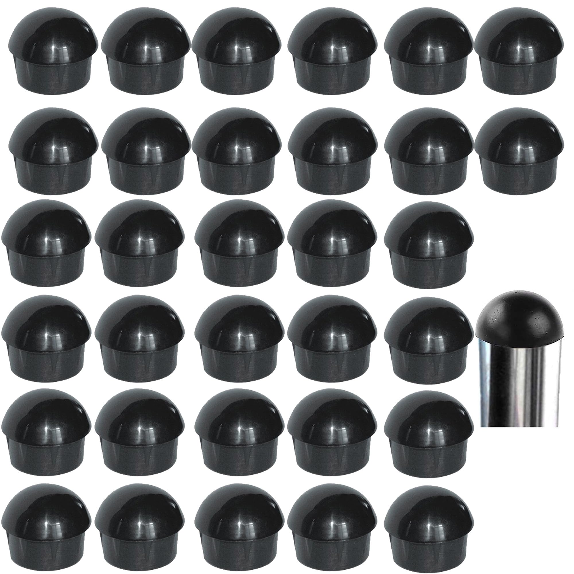 LEZED Pipe Plug Round End Cap Round Plastic Plug Pipe Tubing End Cap Table Chair Insert Plugs end Caps Stoppers Plugs for Furniture Legs 32 PCS (32mm)
