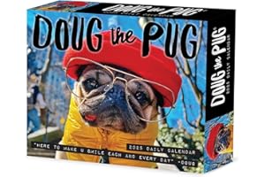 Willow Creek Press Doug the Pug -USA Daily 2025 Box/Desk Calendar (5.86" x 4.72")