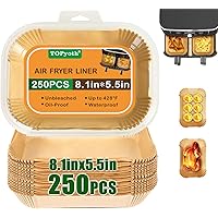 Air Fryer Liners,250PCS AirFryer Liners for Ninja,Foodi Dual Air Fryer DZ201/DZ401,Air Fryer Disposable Paper Liners,Baking P