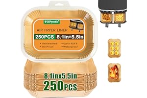 Air Fryer Liners,250PCS AirFryer Liners for Ninja,Foodi Dual Air Fryer DZ201/DZ401,Air Fryer Disposable Paper Liners,Baking P