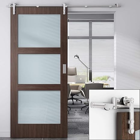 Easelife 5 Ft Stainless Steel Sliding Barn Door Hardware Track Kit